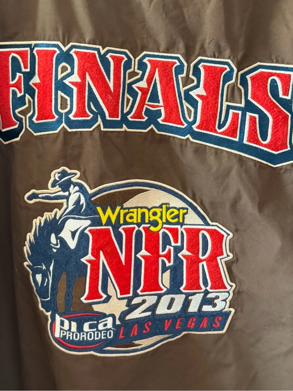 Retro Vintage Wrangler NFR FINALS 2013 PRCA Pro Rodeo Las Vegas Jacket XL